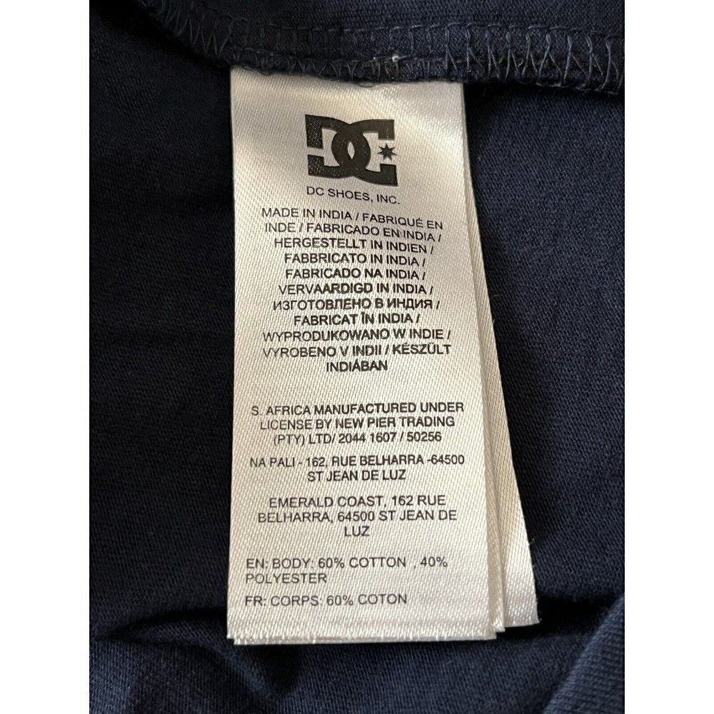 DC shoes Men's Classic Light weight Long Sleeve Henley Shirt Top M Black Iris - Picture 6 of 11